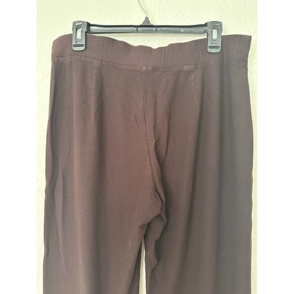 Eileen Fisher Brown Pull On Elastic Waist Pants Viscose Nylon Lycra Size Medium - Picture 4 of 6